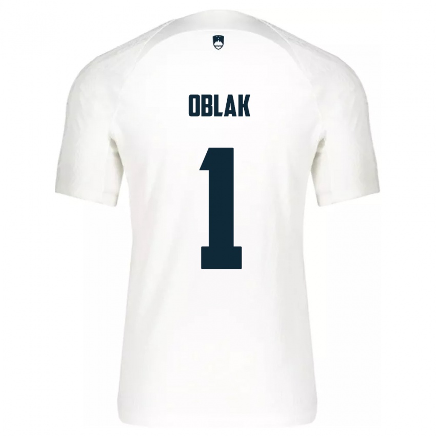 Criança Camisola Eslovênia Jan Oblak #1 Branco Principal 24-26 Camisa