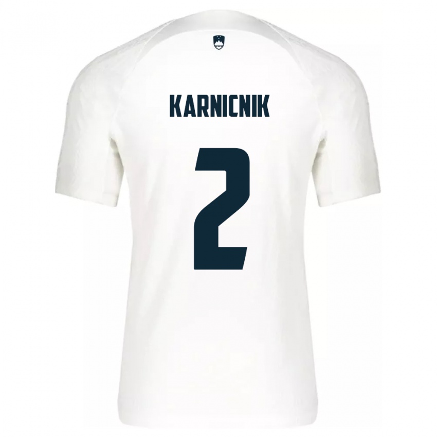 Criança Camisola Eslovênia Zan Karnicnik #2 Branco Principal 24-26 Camisa