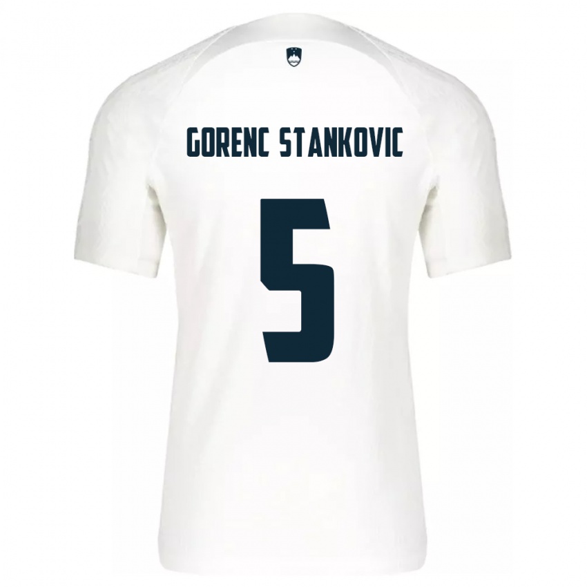 Criança Camisola Eslovênia Jon Gorenc Stankovic #5 Branco Principal 24-26 Camisa
