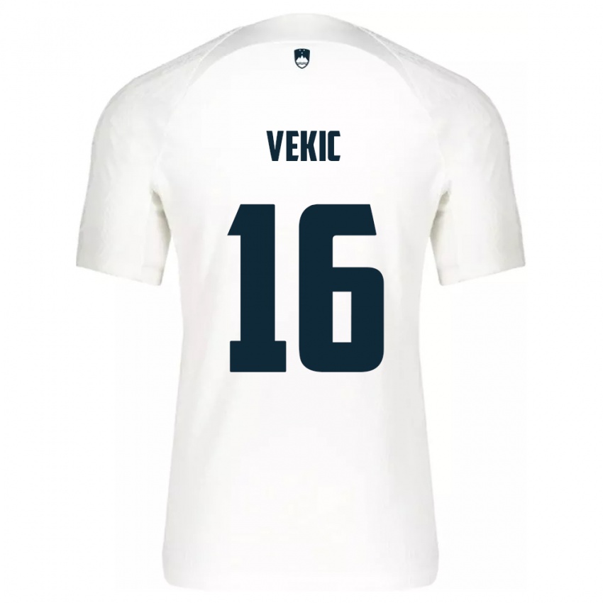 Criança Camisola Eslovênia Igor Vekic #16 Branco Principal 24-26 Camisa