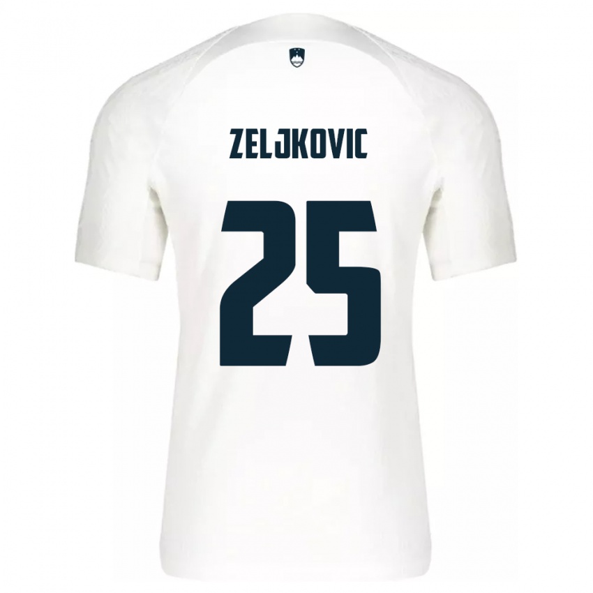 Criança Camisola Eslovênia Adrian Zeljkovic #25 Branco Principal 24-26 Camisa