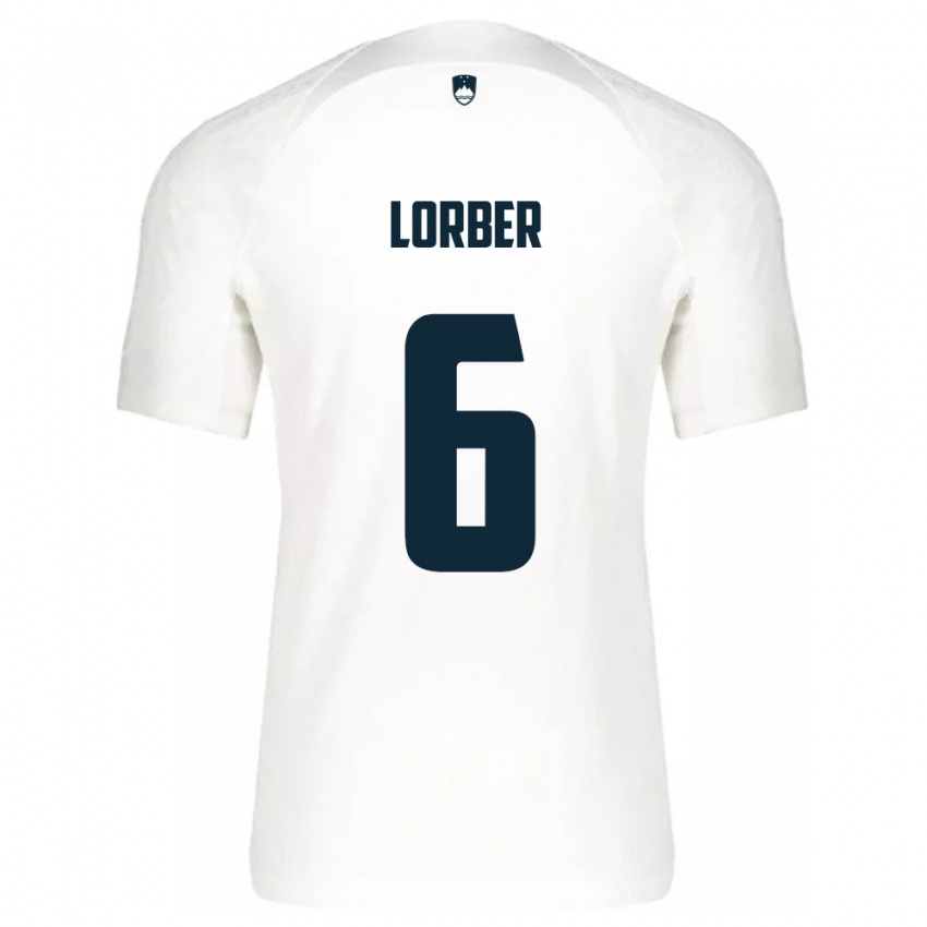 Criança Camisola Eslovênia Marcel Lorber #6 Branco Principal 24-26 Camisa