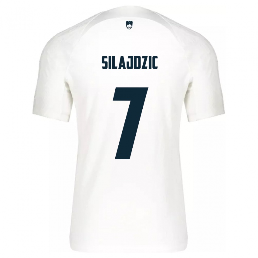 Criança Camisola Eslovênia Riad Silajdzic #7 Branco Principal 24-26 Camisa