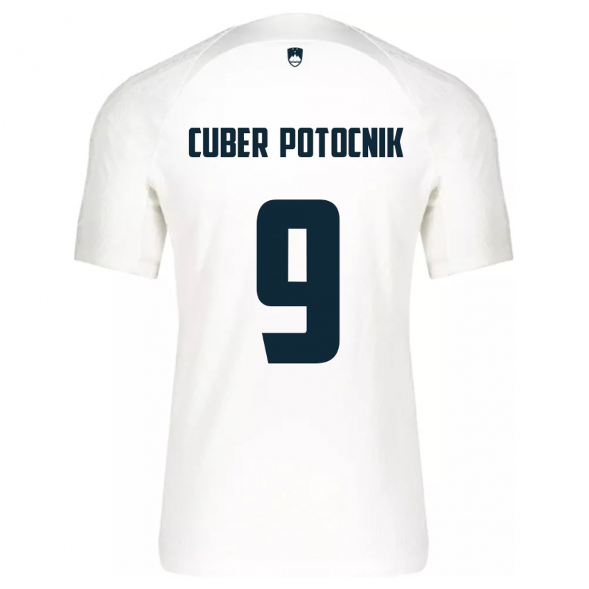 Criança Camisola Eslovênia Jaka Cuber Potocnik #9 Branco Principal 24-26 Camisa