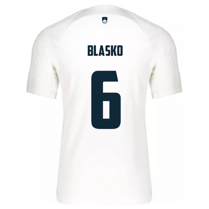 Criança Camisola Eslovênia Svit Blasko #6 Branco Principal 24-26 Camisa