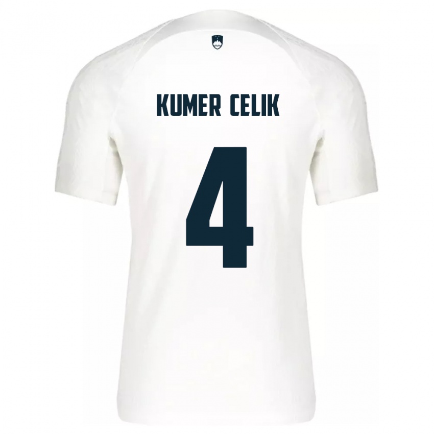 Criança Camisola Eslovênia An Kumer Celik #4 Branco Principal 24-26 Camisa