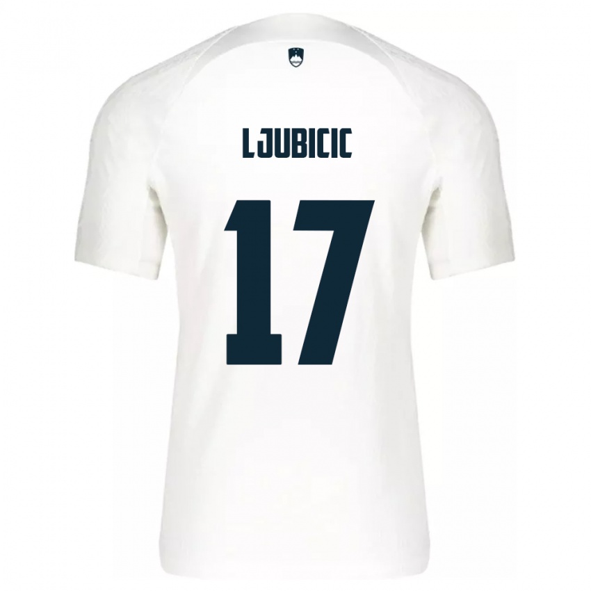 Criança Camisola Eslovênia Egon Ljubicic #17 Branco Principal 24-26 Camisa