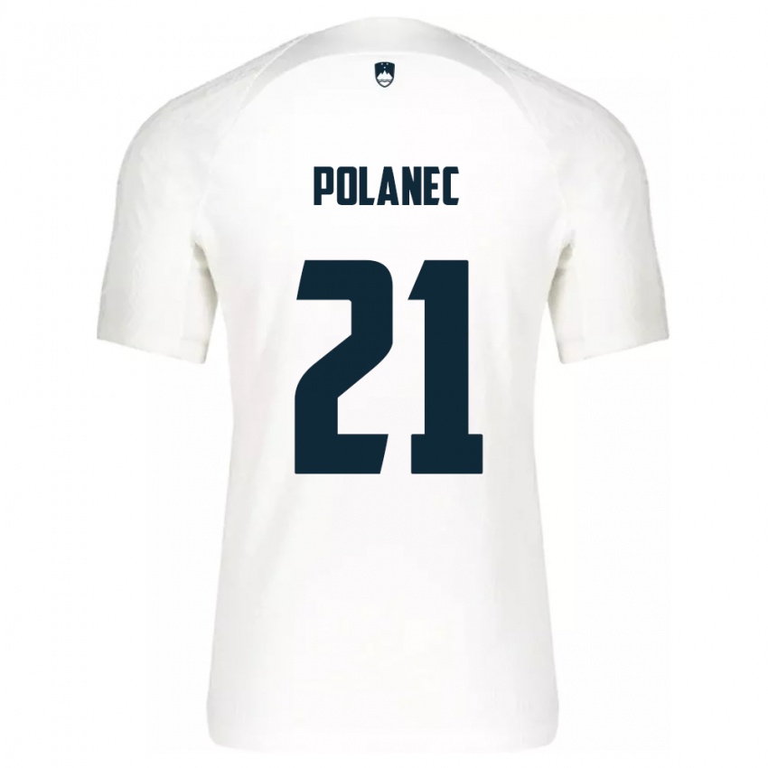 Criança Camisola Eslovênia Gaj Polanec #21 Branco Principal 24-26 Camisa