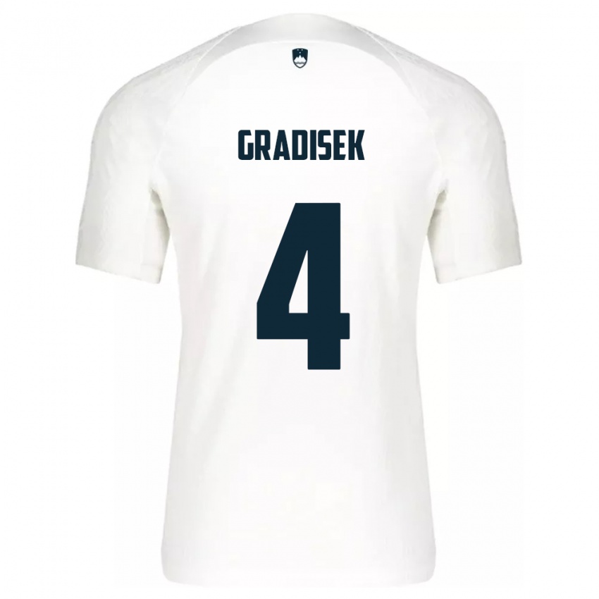 Criança Camisola Eslovênia Sara Gradišek #4 Branco Principal 24-26 Camisa