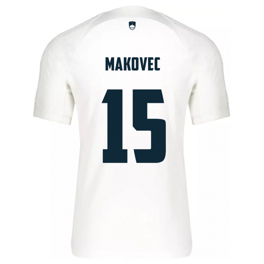 Criança Camisola Eslovênia Sara Makovec #15 Branco Principal 24-26 Camisa