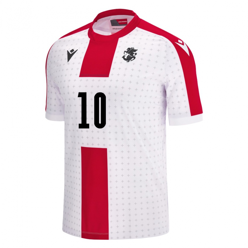 Criança Camisola Geórgia Giorgi Chakvetadze #10 Branco Principal 24-26 Camisa