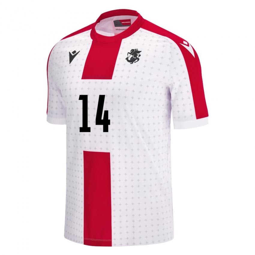 Criança Camisola Geórgia Alexandre Kutateladze #14 Branco Principal 24-26 Camisa