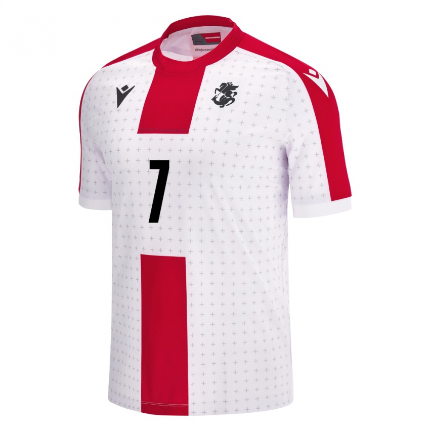 Criança Camisola Geórgia Khvicha Kvaratskhelia #7 Branco Principal 24-26 Camisa