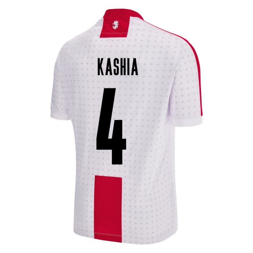 Criança Camisola Geórgia Guram Kashia #4 Branco Principal 24-26 Camisa