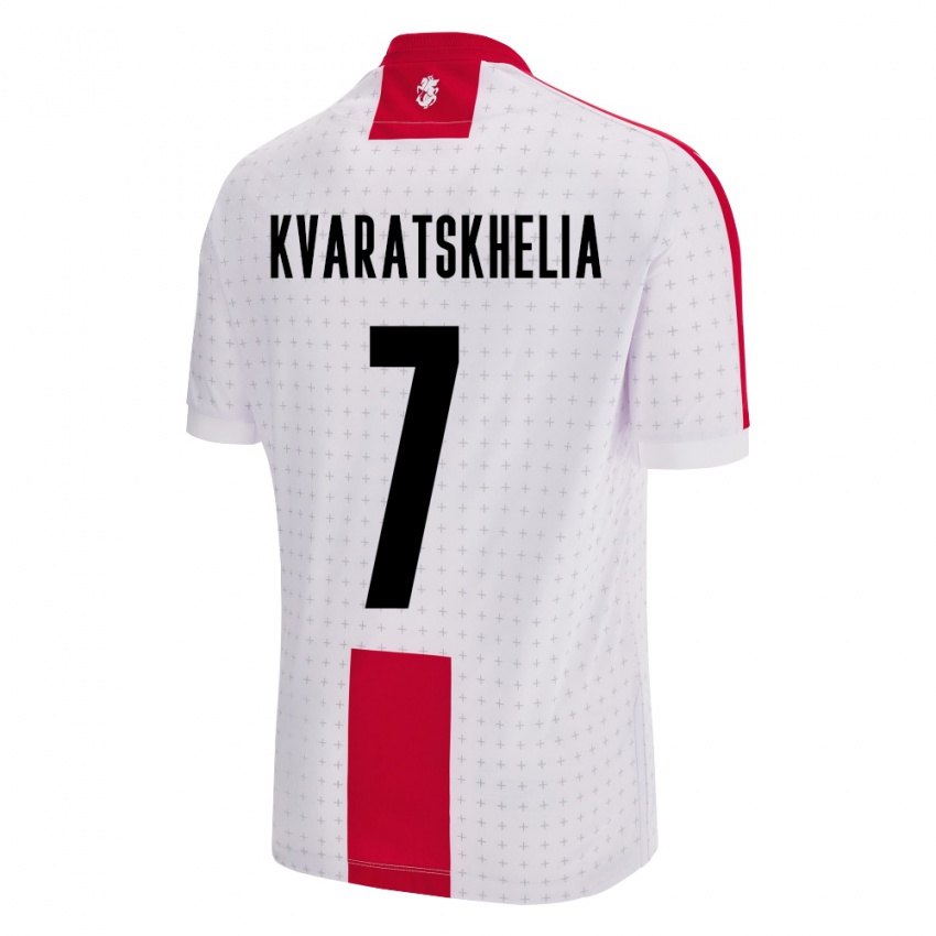 Criança Camisola Geórgia Khvicha Kvaratskhelia #7 Branco Principal 24-26 Camisa