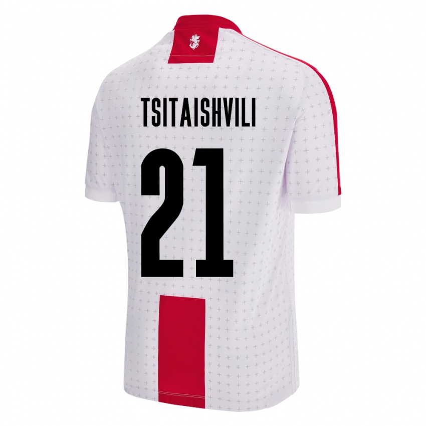 Criança Camisola Geórgia Georgiy Tsitaishvili #21 Branco Principal 24-26 Camisa