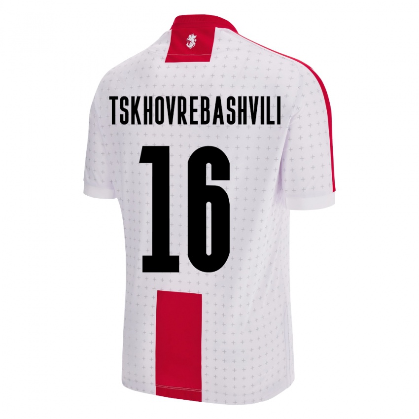 Criança Camisola Geórgia Nikoloz Tskhovrebashvili #16 Branco Principal 24-26 Camisa