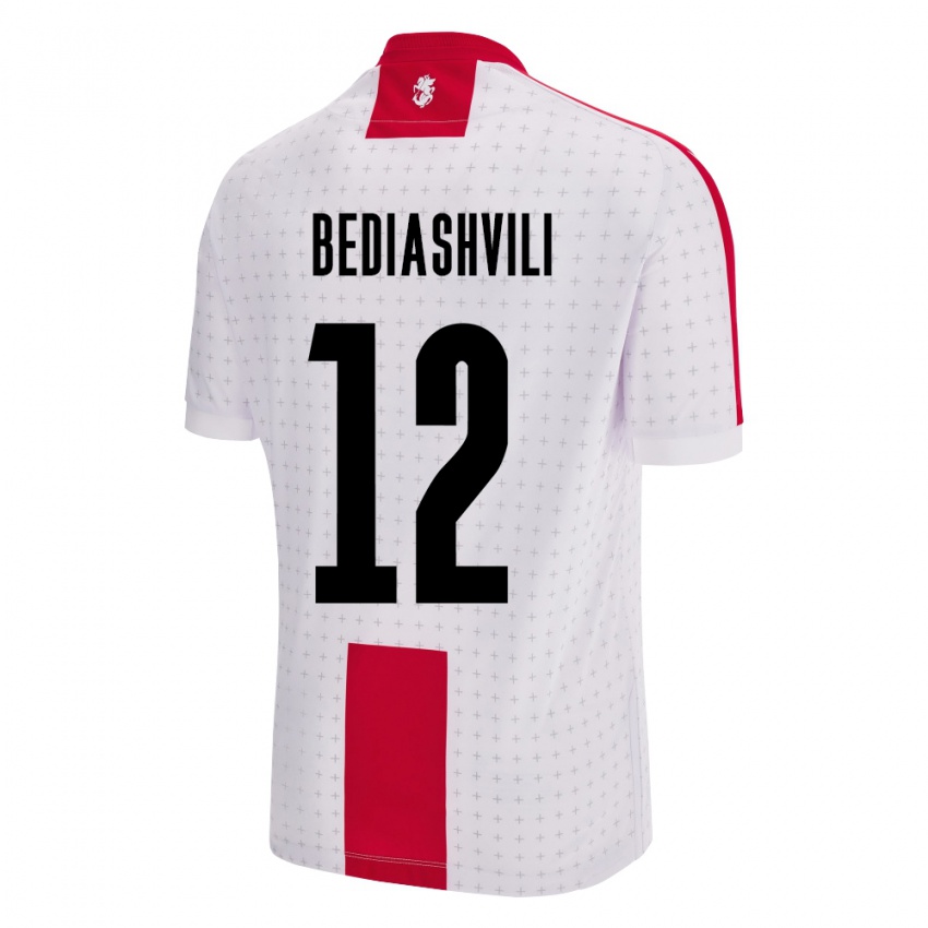 Criança Camisola Geórgia Giorgi Bediashvili #12 Branco Principal 24-26 Camisa