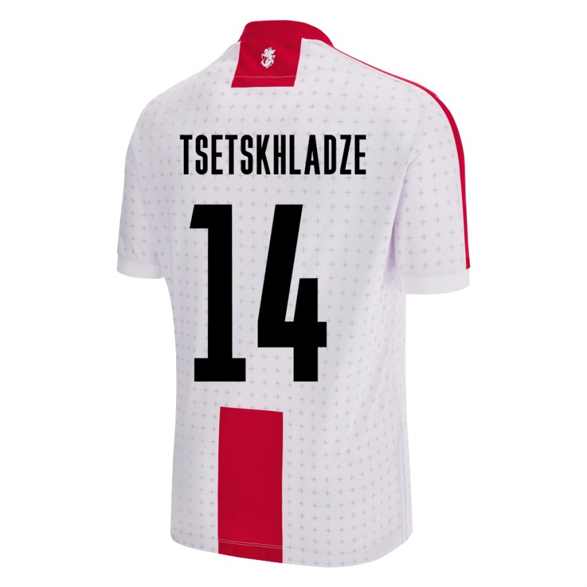 Criança Camisola Geórgia Nikoloz Tsetskhladze #14 Branco Principal 24-26 Camisa