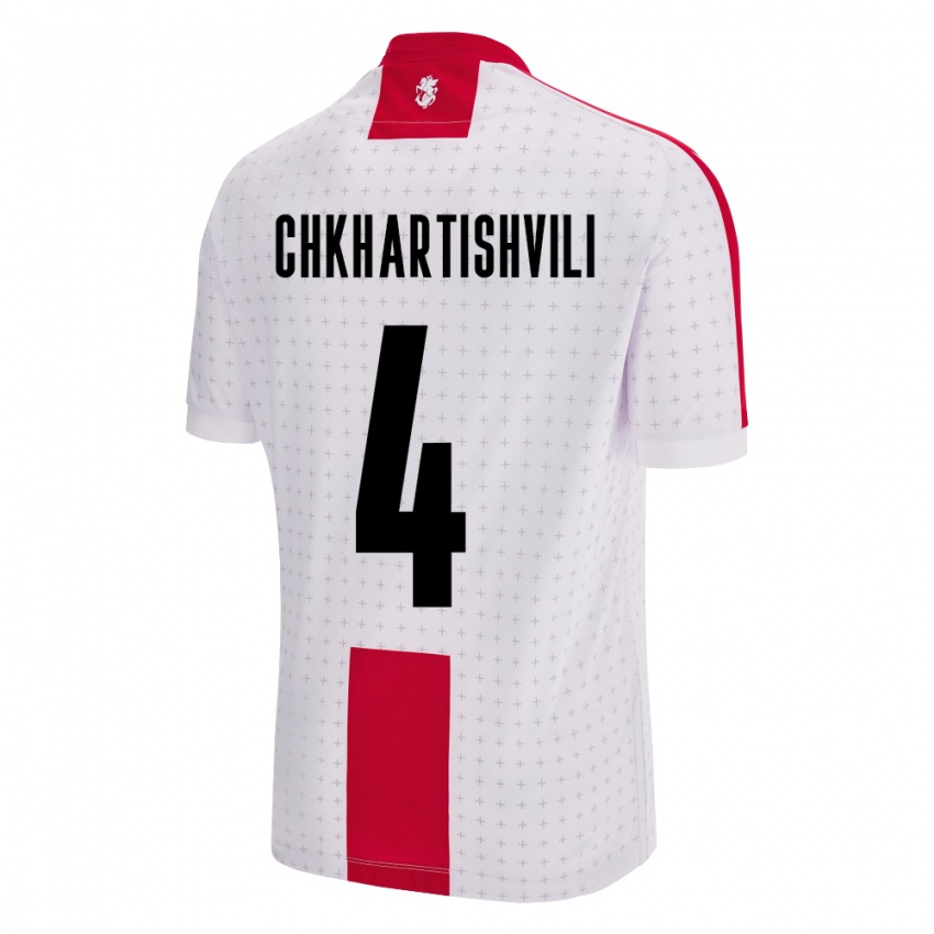 Criança Camisola Geórgia Nino Chkhartishvili #4 Branco Principal 24-26 Camisa