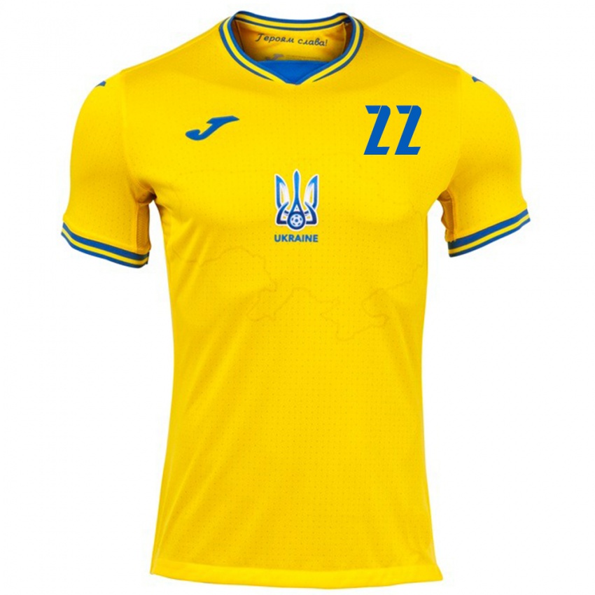 Criança Camisola Ucrânia Roman Didyk #22 Amarelo Principal 24-26 Camisa