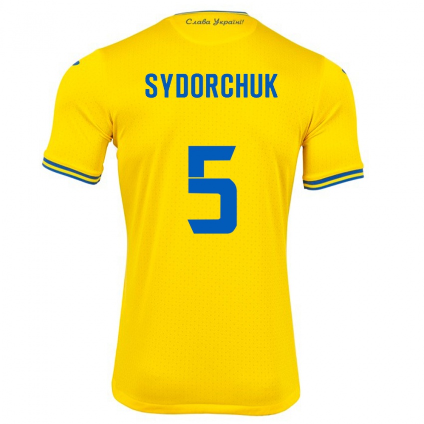 Criança Camisola Ucrânia Sergiy Sydorchuk #5 Amarelo Principal 24-26 Camisa