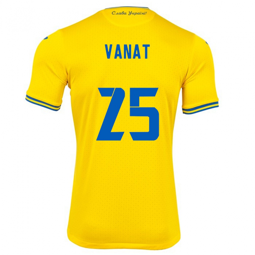 Criança Camisola Ucrânia Vladyslav Vanat #25 Amarelo Principal 24-26 Camisa