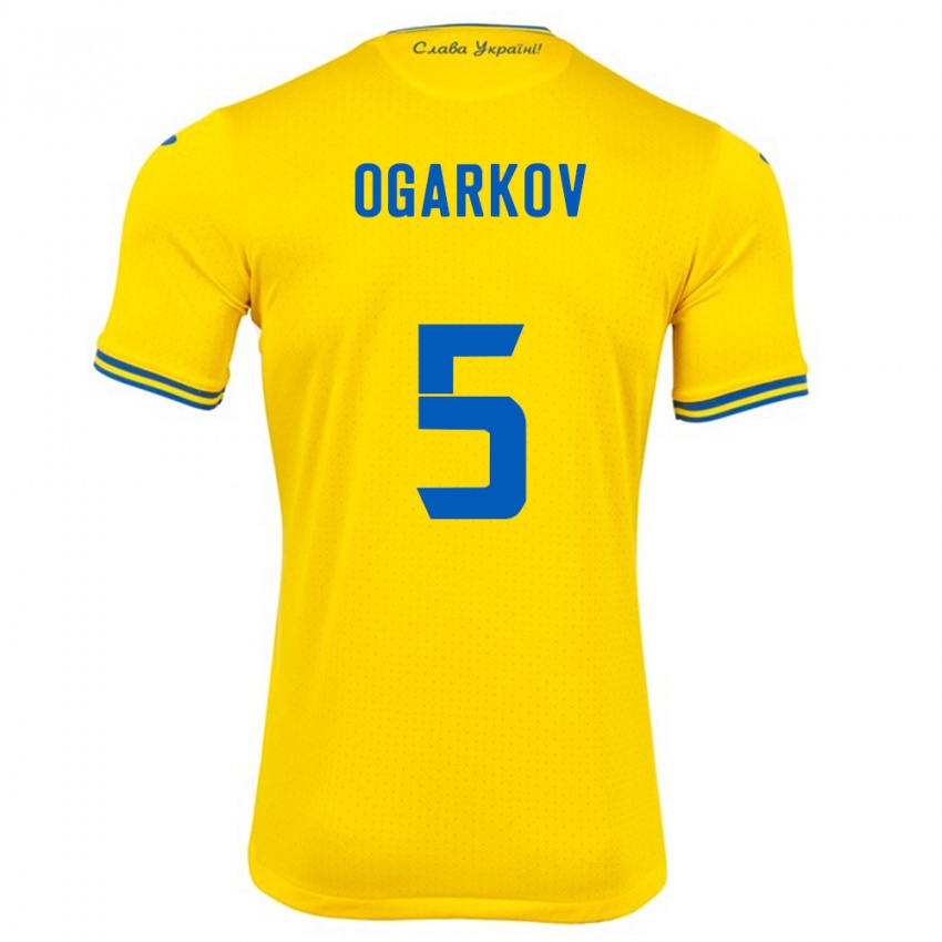 Criança Camisola Ucrânia Mykola Ogarkov #5 Amarelo Principal 24-26 Camisa