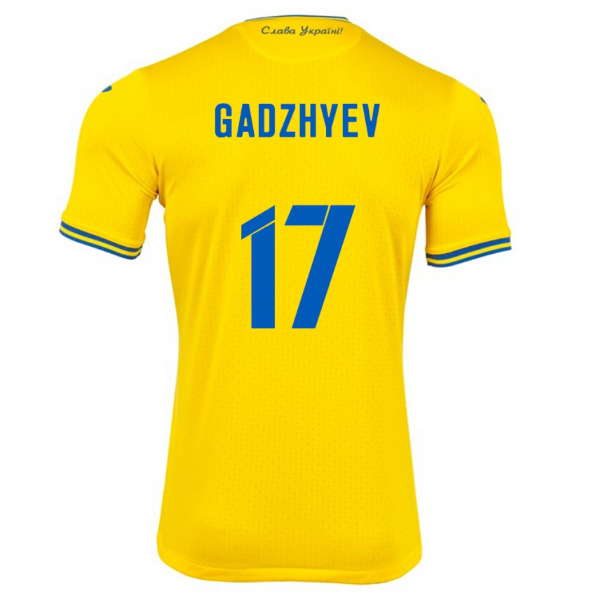 Criança Camisola Ucrânia Ramik Gadzhyev #17 Amarelo Principal 24-26 Camisa