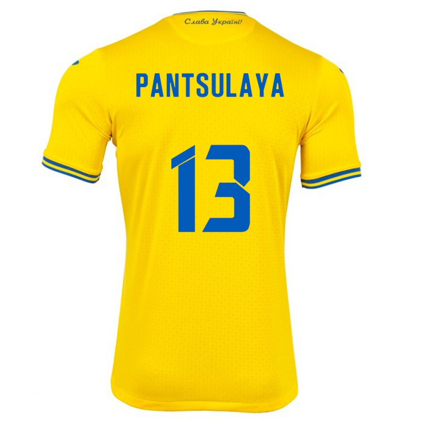 Criança Camisola Ucrânia Natiya Pantsulaya #13 Amarelo Principal 24-26 Camisa