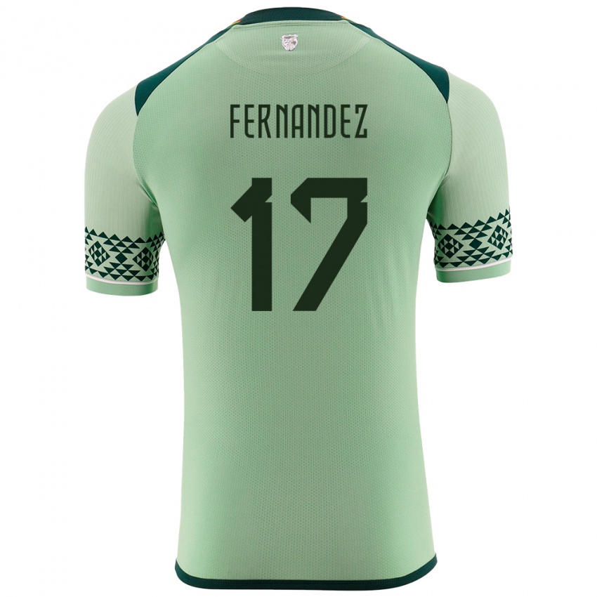 Criança Camisola Bolívia Roberto Fernández #17 Luz Verde Principal 24-26 Camisa