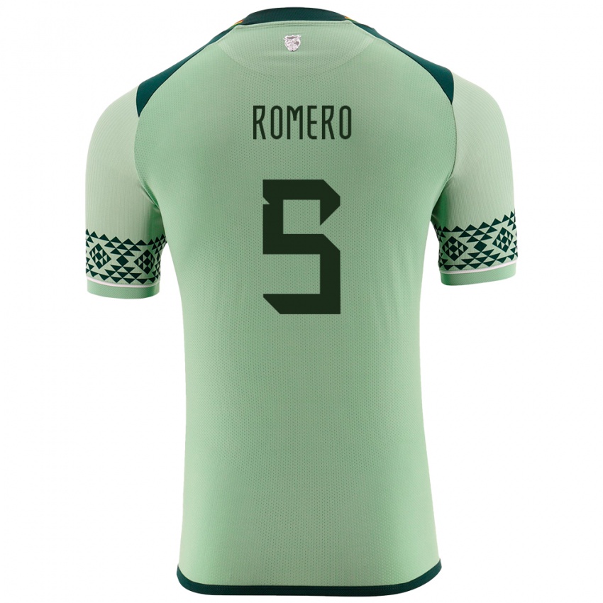 Criança Camisola Bolívia César Romero #5 Luz Verde Principal 24-26 Camisa