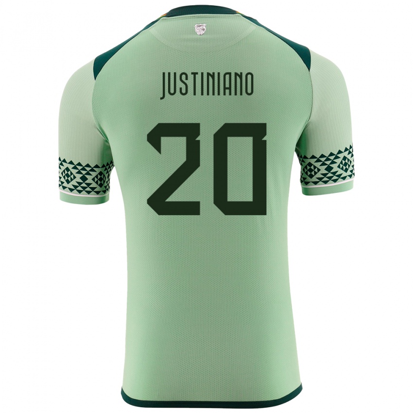 Criança Camisola Bolívia Leonardo Justiniano #20 Luz Verde Principal 24-26 Camisa