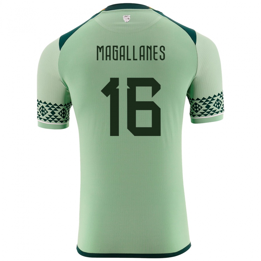 Criança Camisola Bolívia Juan Magallanes #16 Luz Verde Principal 24-26 Camisa