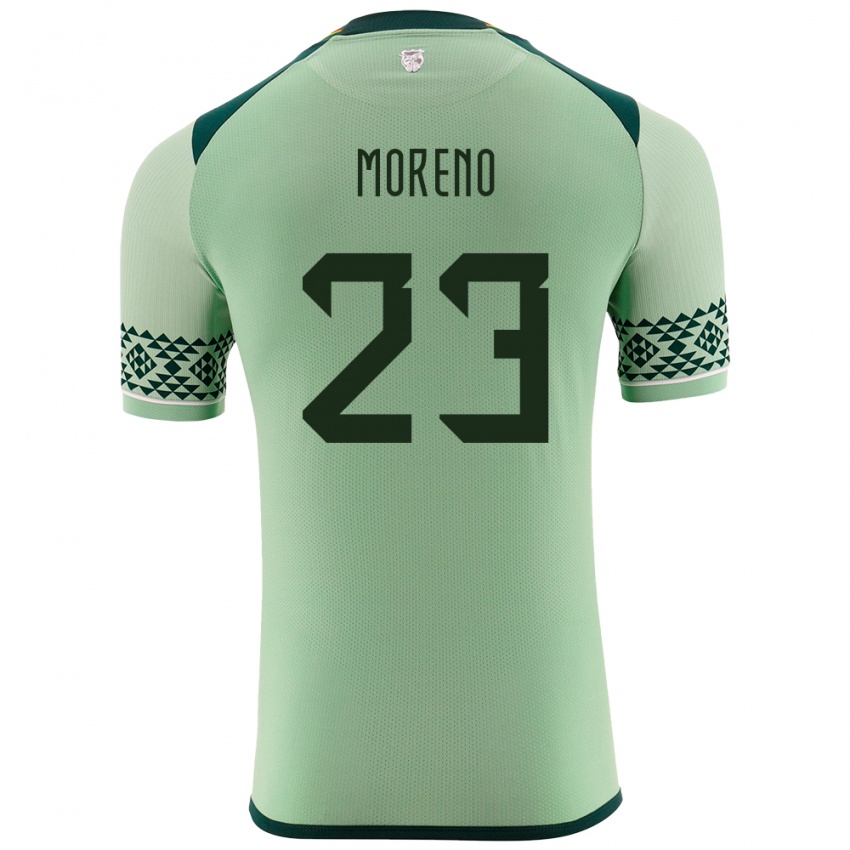 Criança Camisola Bolívia Leonel Moreno #23 Luz Verde Principal 24-26 Camisa