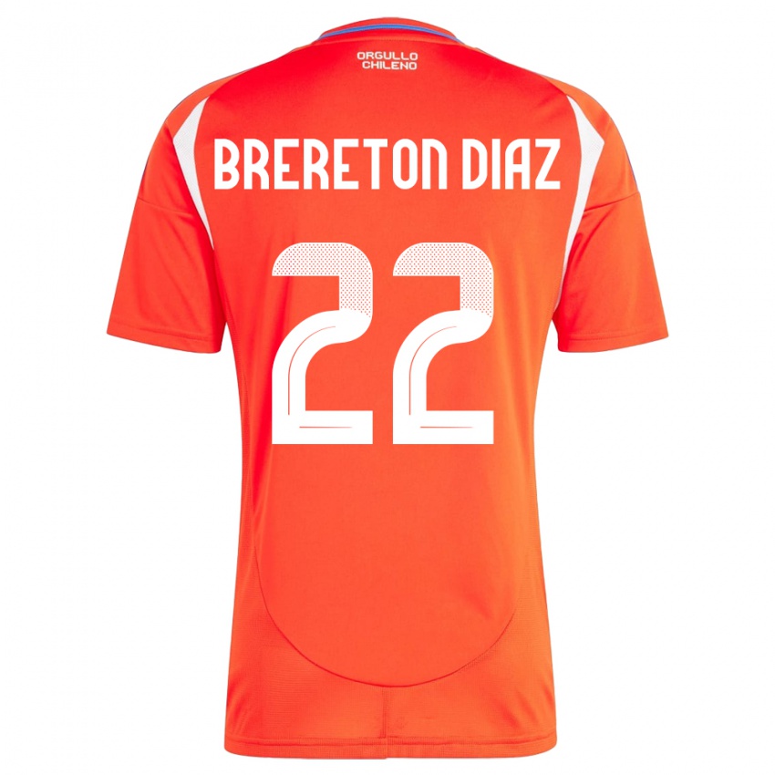 Criança Camisola Chile Ben Brereton Díaz #22 Vermelho Principal 24-26 Camisa