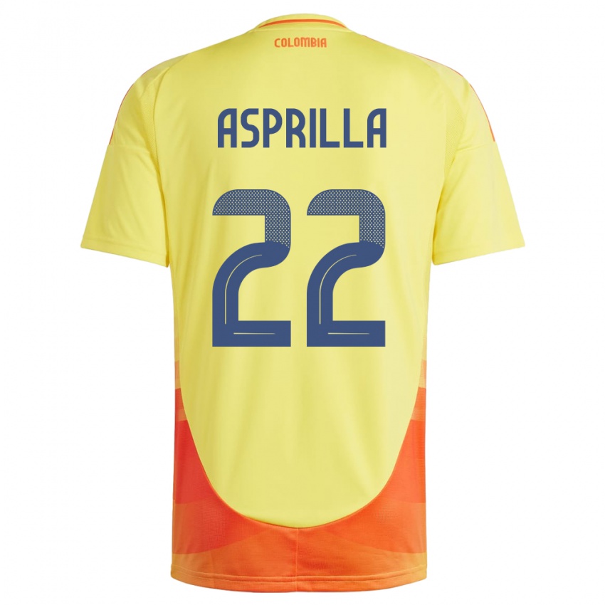 Criança Camisola Colômbia Yáser Asprilla #22 Amarelo Principal 24-26 Camisa