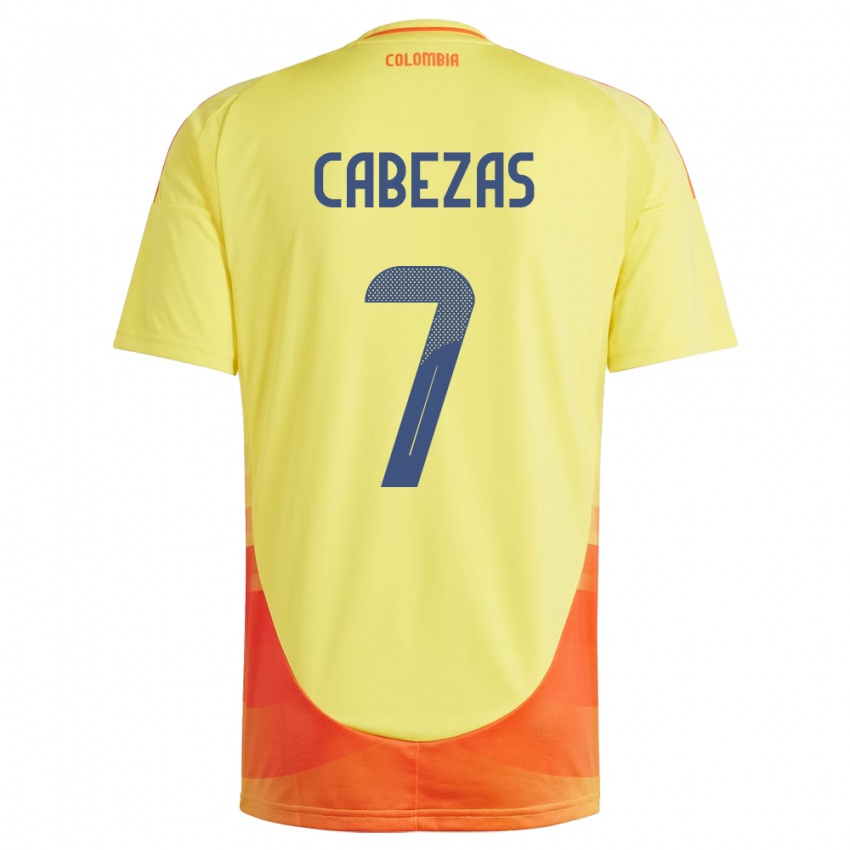 Criança Camisola Colômbia Jorge Cabezas #7 Amarelo Principal 24-26 Camisa