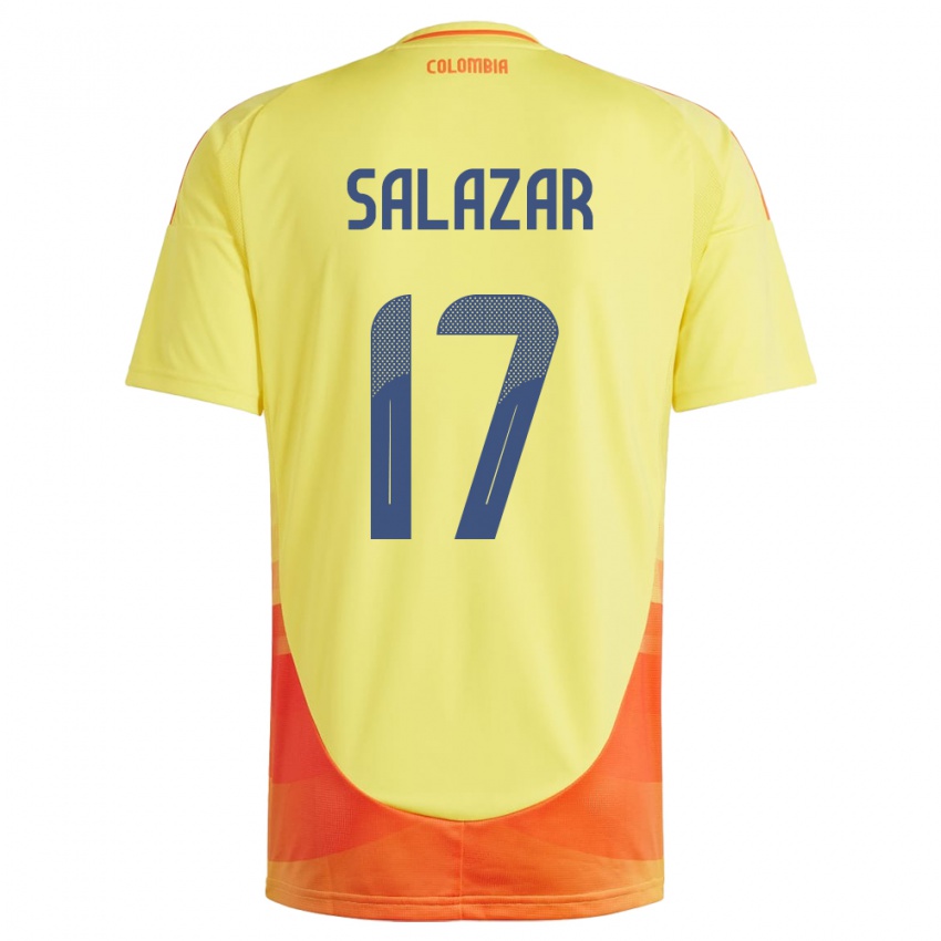 Criança Camisola Colômbia Andrés Salazar #17 Amarelo Principal 24-26 Camisa