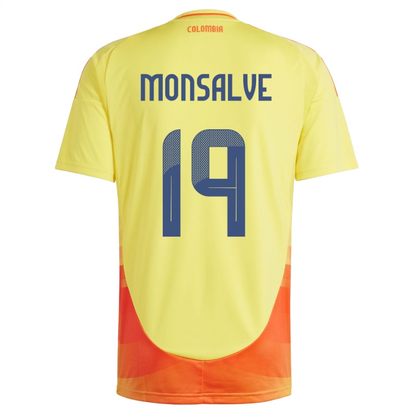 Criança Camisola Colômbia Miguel Monsalve #19 Amarelo Principal 24-26 Camisa