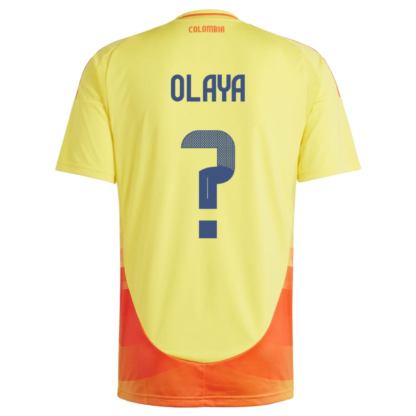 Criança Camisola Colômbia Elber Olaya #0 Amarelo Principal 24-26 Camisa