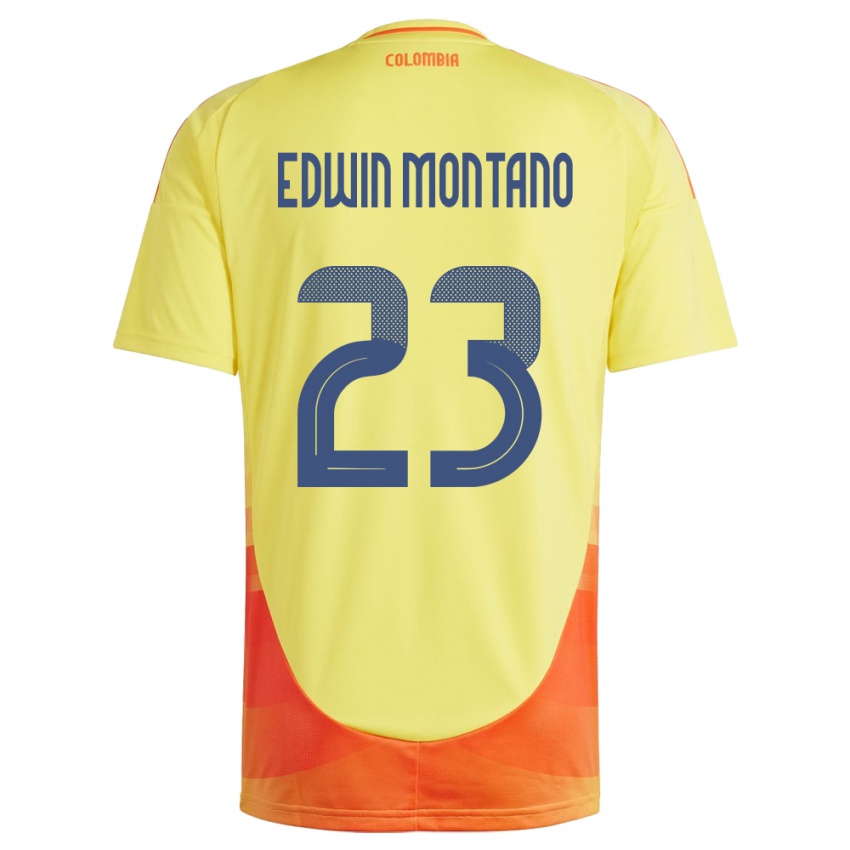 Criança Camisola Colômbia John Edwin Montaño #23 Amarelo Principal 24-26 Camisa