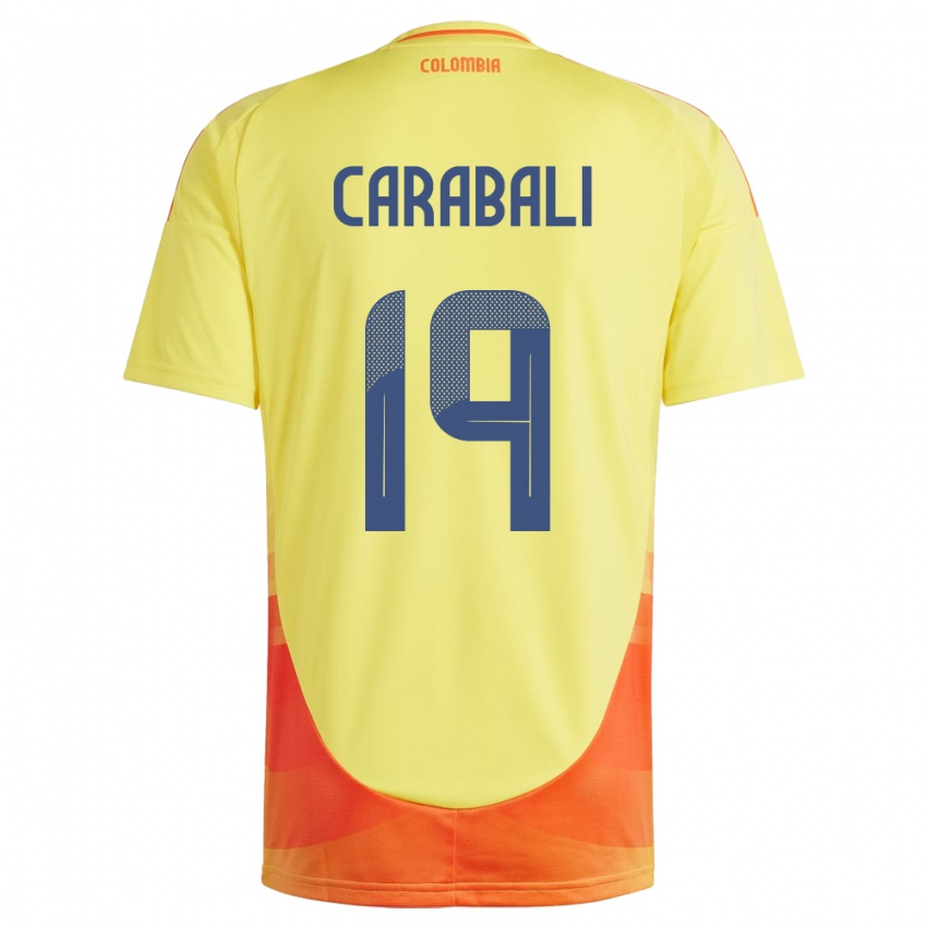 Criança Camisola Colômbia Jorelyn Carabalí #19 Amarelo Principal 24-26 Camisa