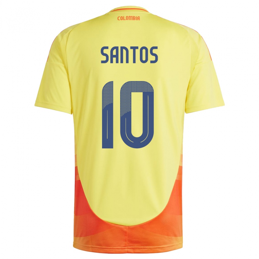 Criança Camisola Colômbia Leicy Santos #10 Amarelo Principal 24-26 Camisa