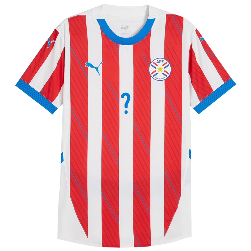 Criança Camisola Paraguai Santiago Ocampos #0 Branco Vermelho Principal 24-26 Camisa