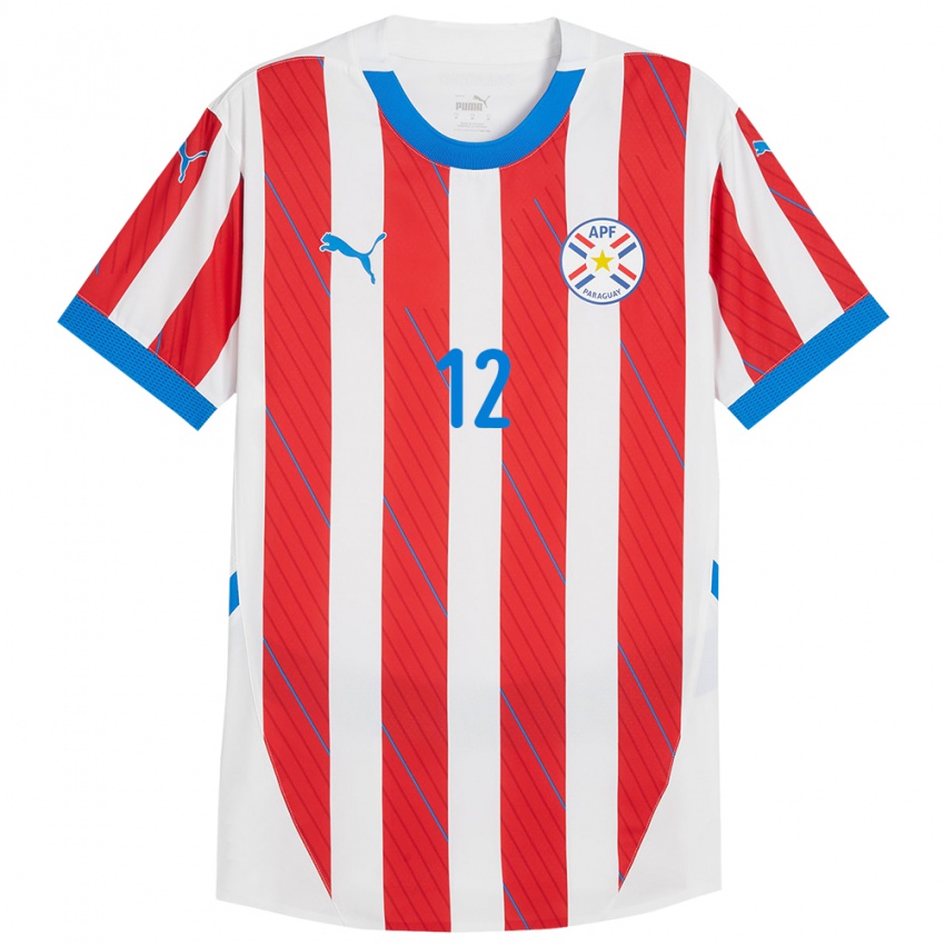 Criança Camisola Paraguai Alfredo Aguilar #12 Branco Vermelho Principal 24-26 Camisa