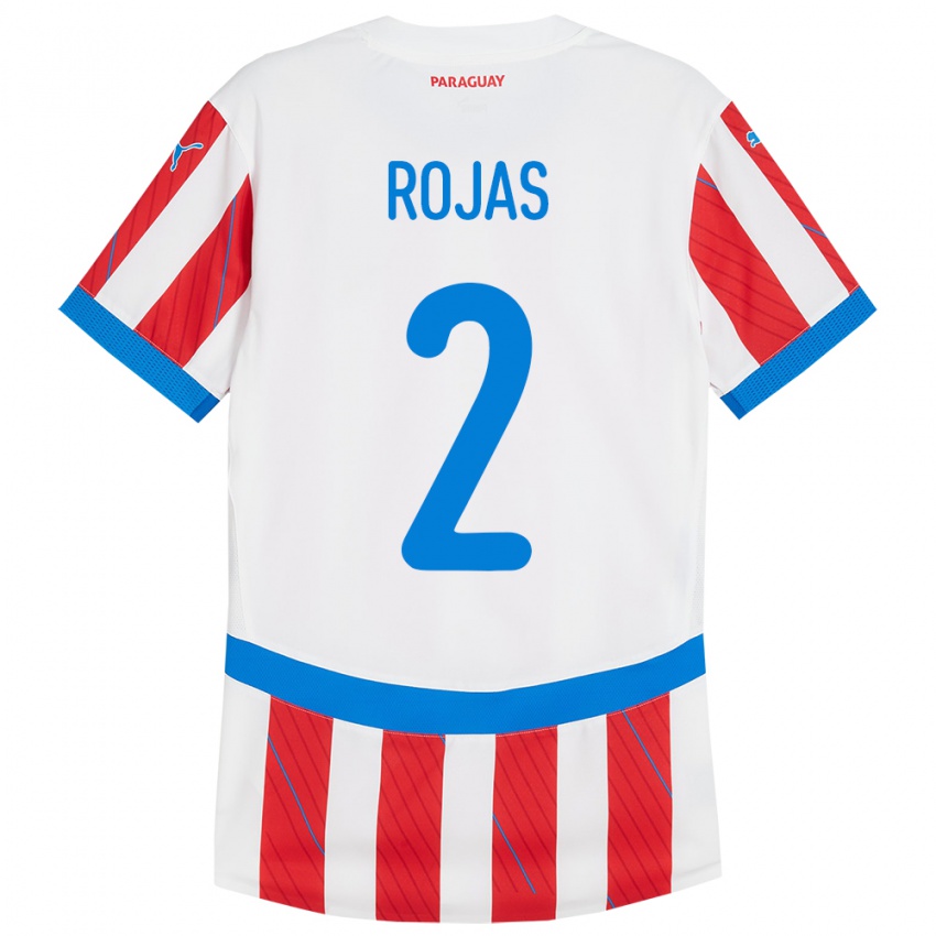 Criança Camisola Paraguai Robert Rojas #2 Branco Vermelho Principal 24-26 Camisa