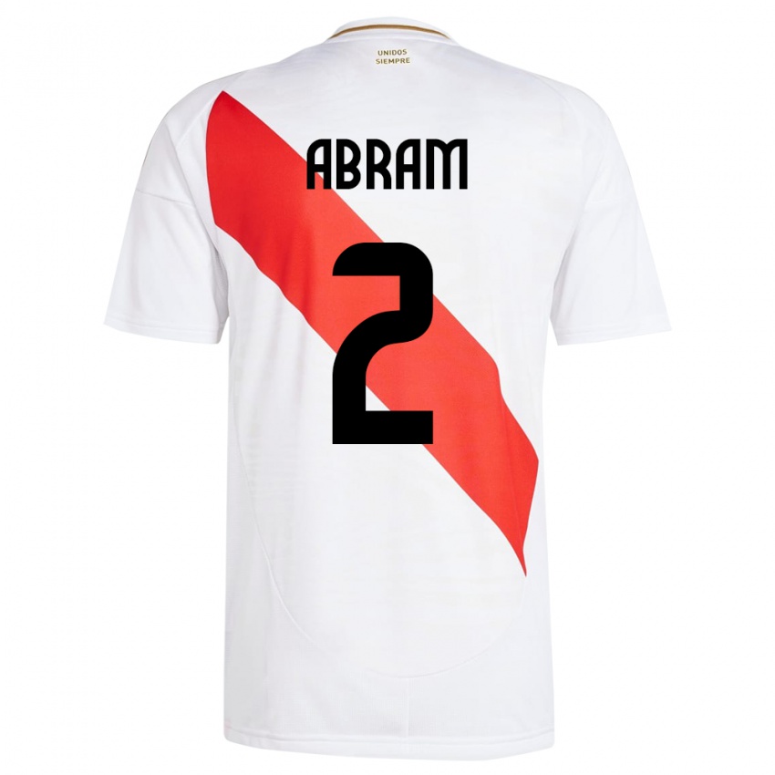 Criança Camisola Peru Luis Abram #2 Branco Principal 24-26 Camisa