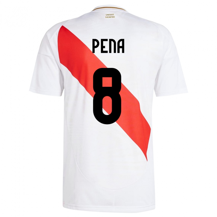 Criança Camisola Peru Sergio Peña #8 Branco Principal 24-26 Camisa