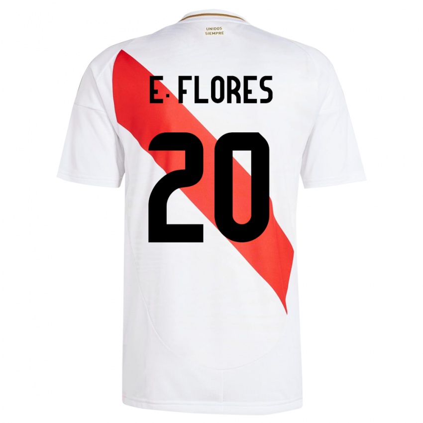 Criança Camisola Peru Edison Flores #20 Branco Principal 24-26 Camisa